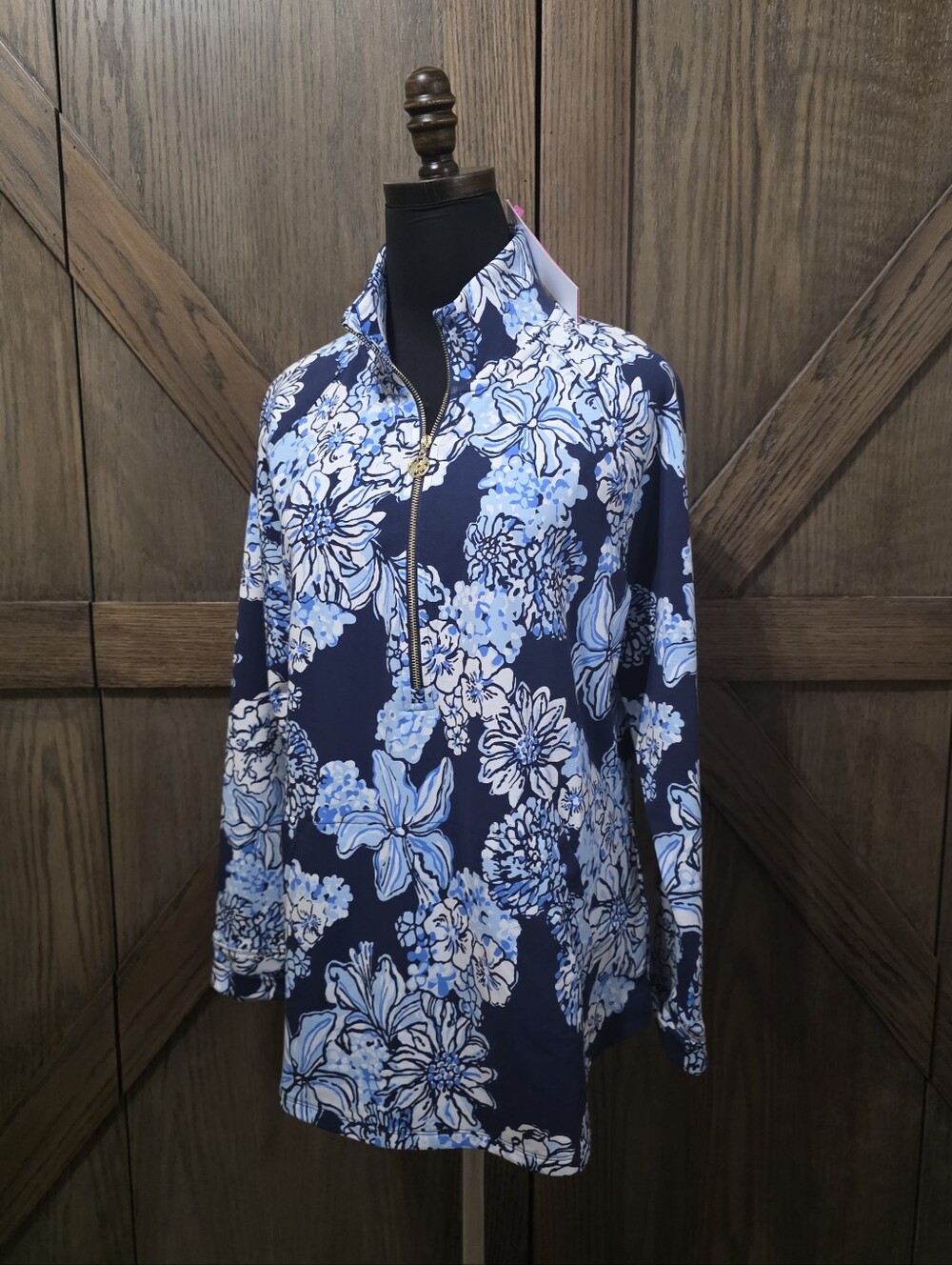 NWT Lilly Pulitzer Blue Floral Popover - Picture 1 of 4